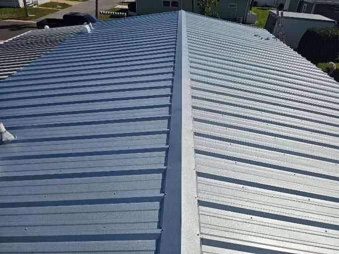 Metal roof-over installed on a Florida park home