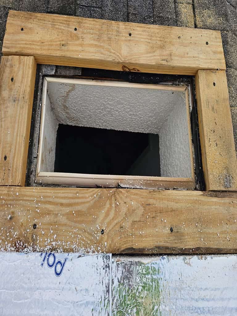 Pressure treated 2" by 6" framing for impact rated skylight
